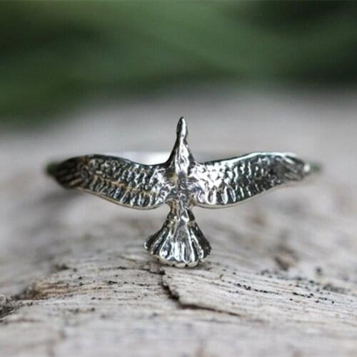 Womens Ring Fashion Silver Eagle Shape Ring Jewelry Accessories