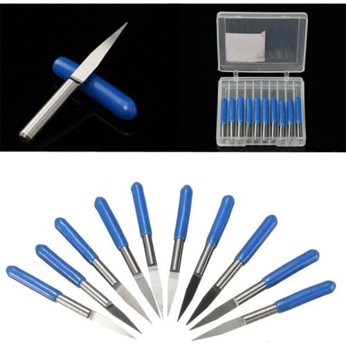 10Pcs/ 1 Set 33mm Carbide PCB Engraving Bits CNC Router Tool 15 Degree 0.3mm Wholesale Price