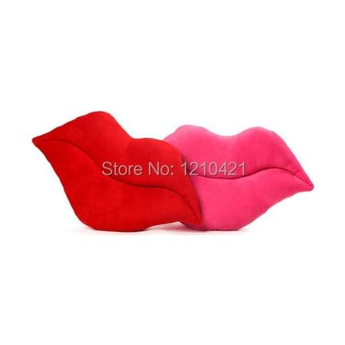 2pcs 53x25cm Funny Soft Lovely Sexy Lips Shape Plush Bed Sofa Car Nap Throw Cushion Neck Lumbar Pillow Lover Wedding Gift