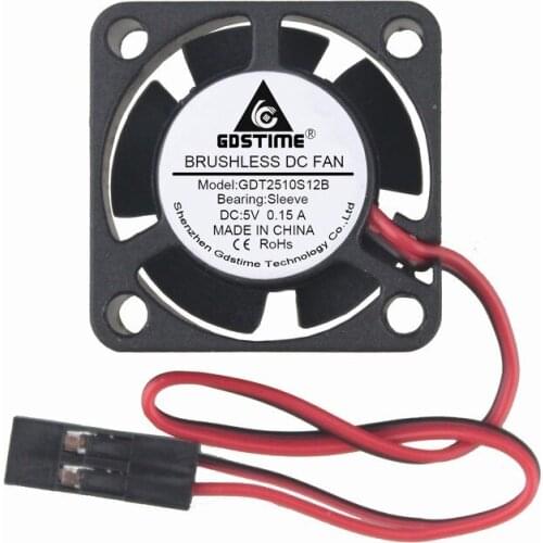 200 Pieces Lot Gdstime 2.5CM 2510 25mm x 10mm 2510S 5V 2Pin Dupont Connector Mini Brushless PC Computer Cooling fan