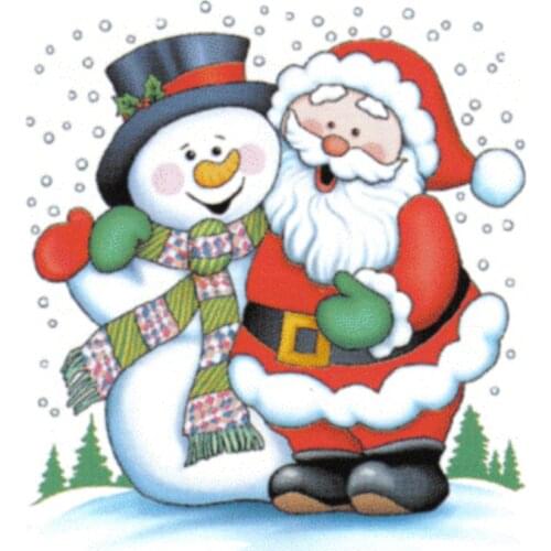 2020 Santa Claus Cross Stitch Embroidery Kits 11CT Snow Man Cotton Thread Painting DIY Needlework DMC New Year Home Christmas