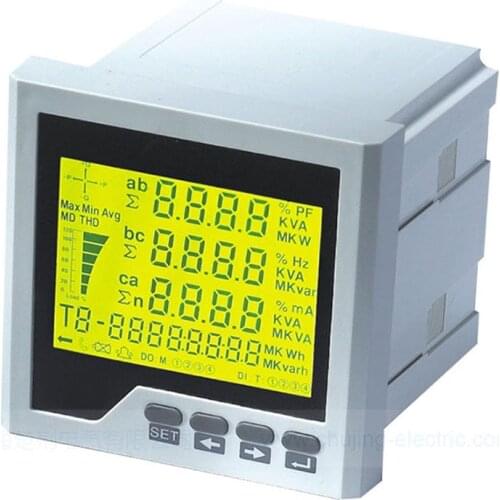 3 phase 3 wire /3 phase 4 wire Kwh watt var cos A V Hz Intelligent measuring multifunction power meter with RS485 communication