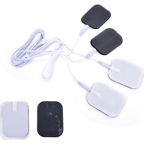 4Pcs Replacement Pad For Massage Stick Tens Units Electrodes Pads + 1Pc Wires Cable