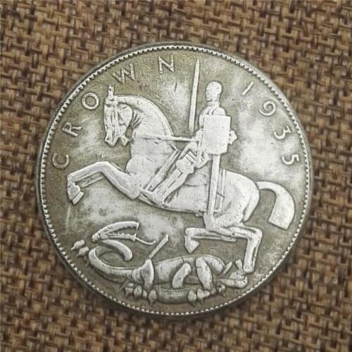50piece/lot 1935 England George V archaize old copper and silver coins foreign silver coins diameter 38MM