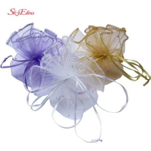 50pcs 35CM Organza Bags Candy bags Jewelry Packaging Bags Wedding Favors And Gifts 6zSH838