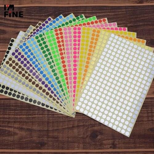 8/10/13/16/19/25/32/50/100/mm 12 Colors Round small colorful Pink black white Sticker Circle Labels Round sticker labels