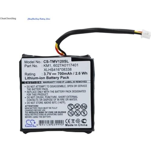 Cameron Sino 700mAh Battery 6027A0117401, KM1, XLHS416*08338 for TomTom 4EH44, Via Live 120, 125, Euro, Regional