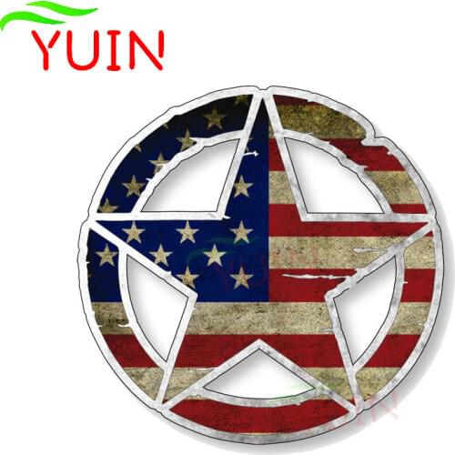 Army StarMilitary Die Cut Car Sticker Creative Cars Accessories Stickers PVC Bumper Window Decoration Waterproof Decal 13*13cm