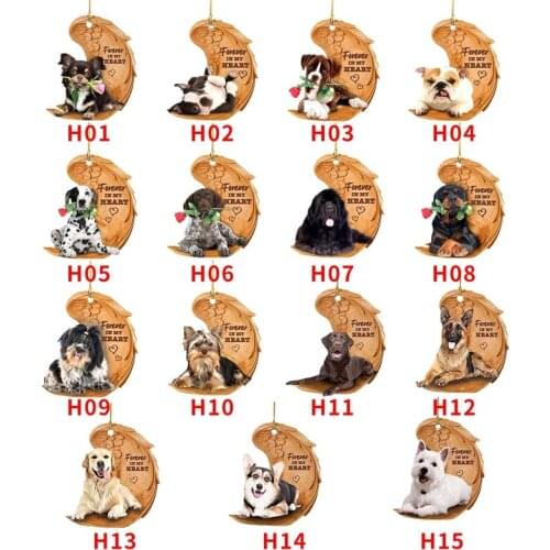 Auto Decor Fashion Car Hanging Pendant Creative Cute Dog Acrylic Hanging Ornaments Key Backpack Pendant Decoration Accessories