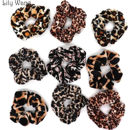 1Pcs Leopard Velvet Scrunchies Pack Elastic Hair Rubber Bands Vintage Hair Ring Rope Ponytail Holder Women Girl Hair Accessories