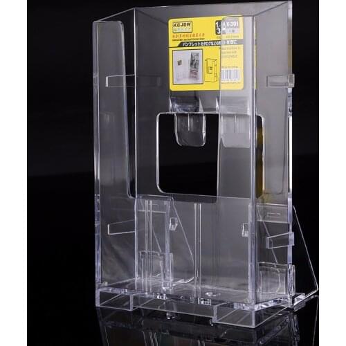 1pc Transparent Acrylic Leaflets Brochure Holder Desk Stand Pamphlet Display Paper Holder Household Office Use 167*106*63mm