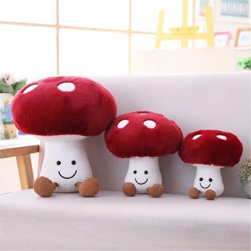 Lovely Mushroom Pillow Stuffed Plush toys Soft dolls home office Decoration 3D Vegetables Throw Pillow Gifts for Children Adults