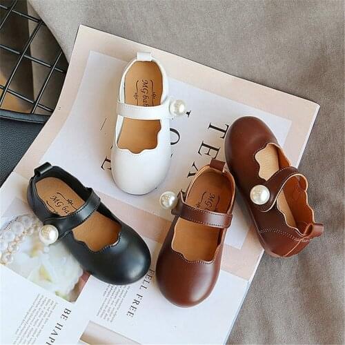 Childrens Casual Shoes for Girls Shoes Kids Leather Flats PU Flowers Leather Oxfords British Design Lace-up Snekaers for Formal