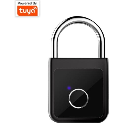 Tuya Smart Fingerprint Padlock Portable USB Rechargeable Anti-theft Door Lock Quick Unlock Waterproof Work With Alexa GoogleHome