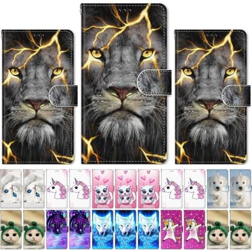 Fierce Lion Tiger Wolf Flip Phone Case For Samsung Galaxy A10 A10S A20S A20E A20 A2 Core A30 A40 A50 A60 A70 A80 Capa P08F