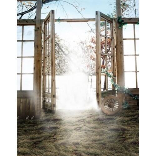 5x7ft Wooden House Red Flowers Photography Backdrops Photo Props Studio Background