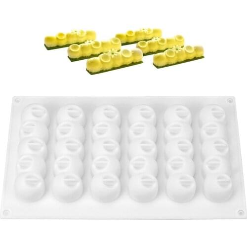 Love Heart Cake Mold Mousse Chocolate Pastry Mould 6-Concave Ball Long Strip Shaped Silicone Mold Dessert Decorating Tools