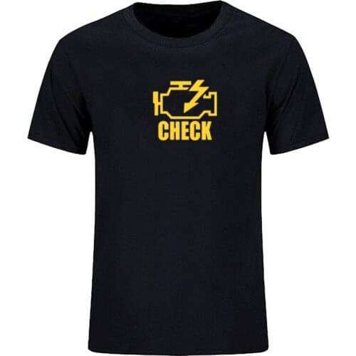 Summer auto mechanic checks engine lights funny mens birthday gift dad and husband short sleeve cotton T-shirt