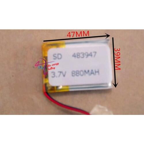 Best battery brand Fast shipping 3.7V 880mah 483947 Lithium Polymer LiPo Rechargeable Battery For Mp3 MP4 MP5 DVD PAD mobile tab