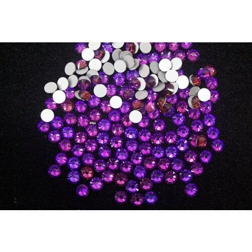 Best Quality Non hotfix rhinestone,Heliotrope color Flat Back rhinestones glue on purple crystal ss10-ss50