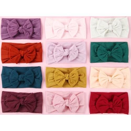 Nylon Bow Headwrap, One size fits most, Knot bow Nylon Headbands, Wide Nylon Headwraps You Pick Color