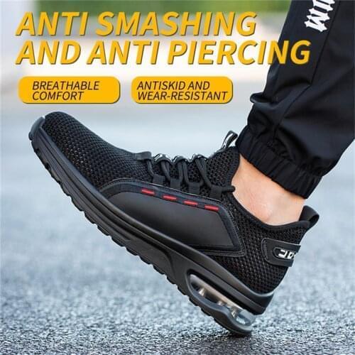 With Steel Toe Cap New Men Work Safety Shoes Indestructible Ryder Shoes Light Breathable Anti-Smashing Anti-puncture Women Boots