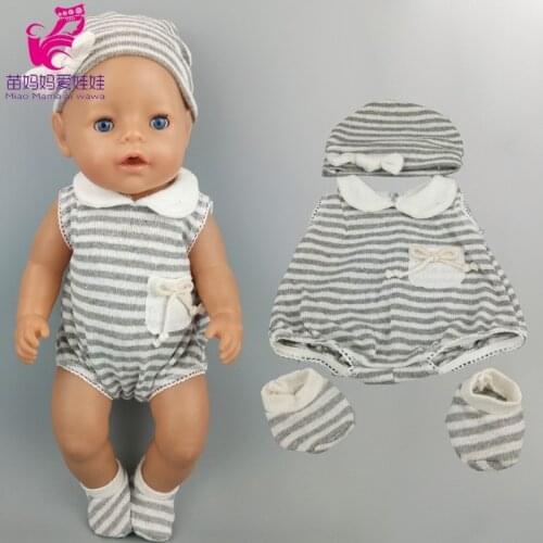 Doll clothes 43 cm doll wool jumpsuit + hat suitable for 40cm reborn baby doll wears