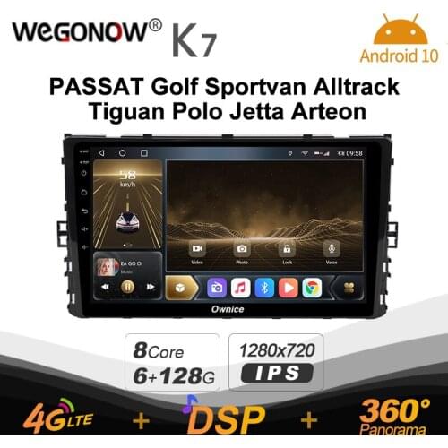 Ownice K7 6G+128G Ownice Android 10.0 Car Radio for PASSAT 2019 Golf Sportvan Tiguan Polo Arteon GPS 4G LTE 360 SPDIF 1280*720