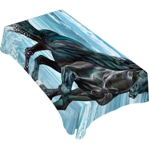 Rectangle Table Cloths Running Horse For Dining Bbq Picnic Coffee Table