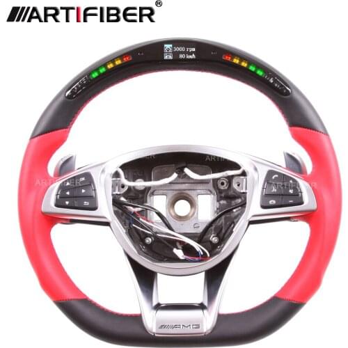 LED Display Carbon Fiber Steering Wheel for Mercedes Benz C63 E63 GT63 S63 GLC63 G63 GLS63 GLE63 SL63 CLS63