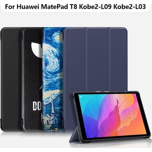 Slim Leather Case for Huawei MatePad T8 Kobe2-L09 Kobe2-L03 Magnetic Cover for Huawei MatePad T8 8 inch Tablet funda capa+film