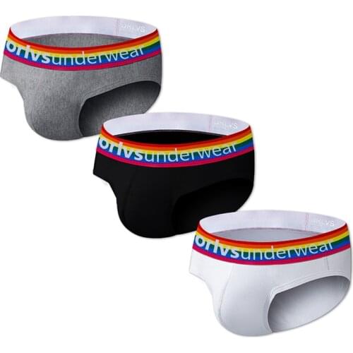 3 PCS/LOT Brand Men Briefs Cotton Underwear Male Panties Cueca Tanga Hombre Comfortable Underpants Quick Dry Sexy Gay Bikini