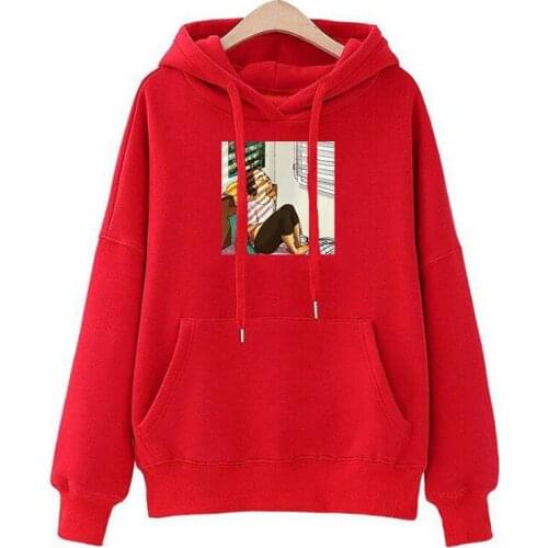 Printed Hoodies Women Korean Autumn Winter Fleece Hooded Pink Panther Sweatshirts Harajuku Funny Kawaii Clothing