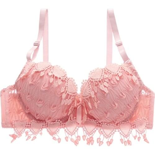 Women underwear push up bra lace bra brand embroidery tassel sexy lingerie brassiere