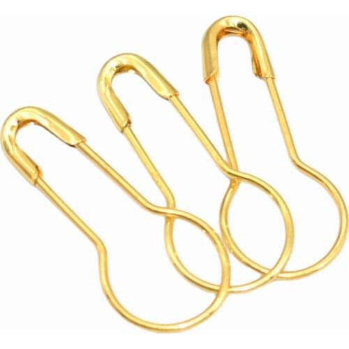 Gold Bulb Safety Pins Brooch Decorative Charms Stitches Holder for Jewelry Kilt Knitted Fasteners Used in Clothes Skirts 22 mm