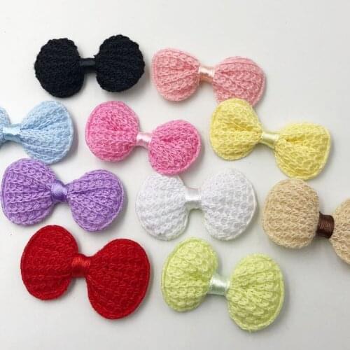 20 pcs Padded Ribbon Bows Flowers Appliques Wedding Doll Decor A328