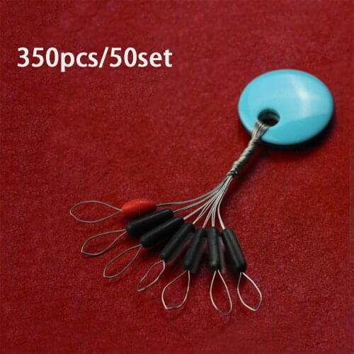 350Pcs/50set/Resistance Space Beans S M L XL XXL Black Rubber Stopper Fishing Carp Fishing Tackle Bobber Float