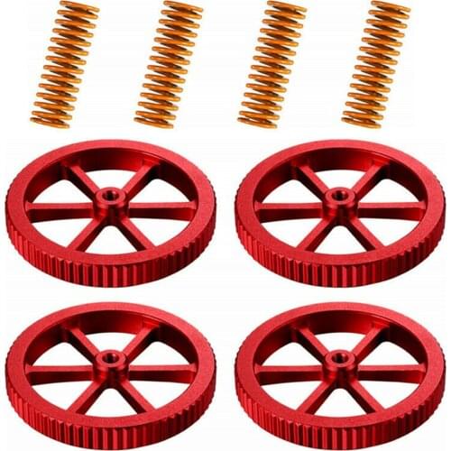 4Pcs Upgraded Metal Hand Twist Level Nut + Hot Bed Die Springs Screw Set for Ender 3/3 Pro Replacement Accessories