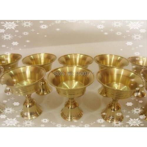 6 brass butter lamps,Tantric