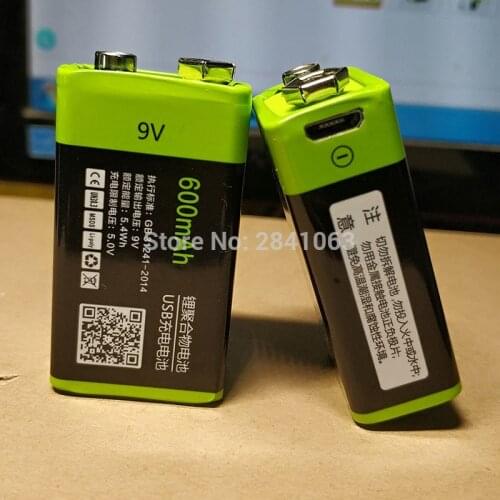 ZNTER S19 9V 600mAh USB Rechargeable 9V Lipo Battery RC Battery For RC Camera Drone Accessories