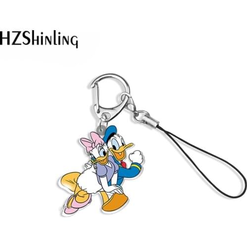 Donald duck Cartoon Acrylic Keychain Mobile Phone Straps Resin Epoxy Accessories