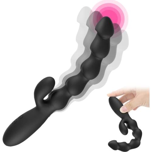 Anal Vibrator Anal Beads Prostate Massage Dual Motor Butt Plug USB Charge Vibrators Sex Toys For Men Women 10 Speeds