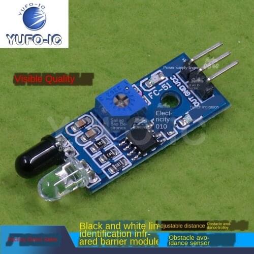 Free Ship 5pcs Infrared Barrier Module Double Potentiometer Avoidance Sensors Black White Line Recognition Distance Adjustable