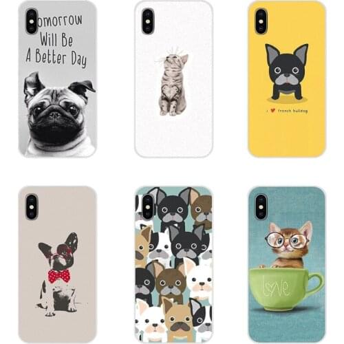 TPU Case Cute Animal Dog Cat Shorthair Bulldog For HTC One U11 U12 X9 M7 M8 A9 M9 M10 E9 Plus Desire 630 530 626 628 816 820 830
