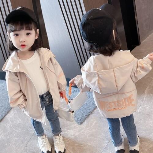 Girls Babys Kids Coat Jacket Outwear 2021 Letters Spring Autumn Overcoat Top Sport Zipper Princess Toddler Childrens Clothing