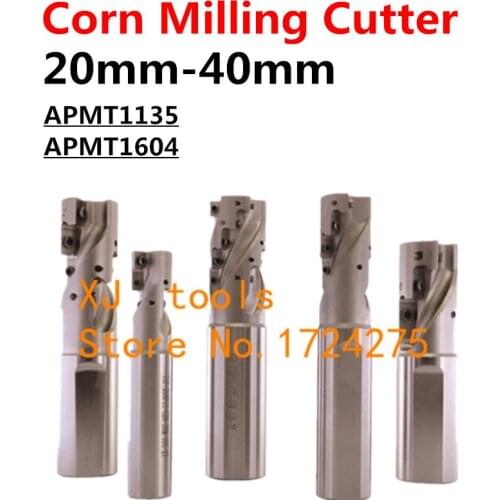 Dia=20mm 25mm 32mm 40mm corn milling cutter heavy cutting rough milling APMT1135 1604 long edge milling cutter CNC blade tool