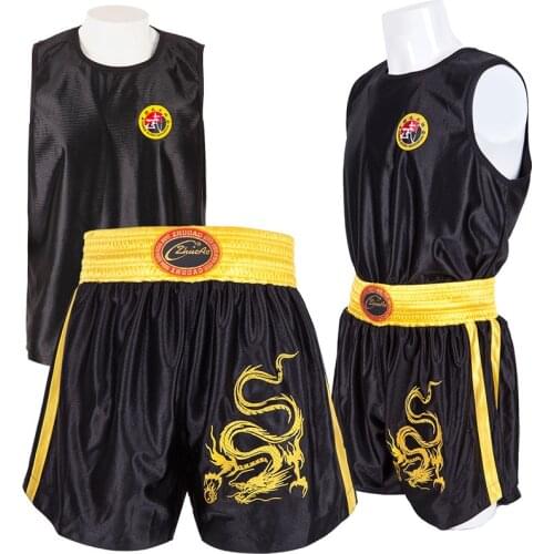 Dragon Sleeveless Boxing MMA Martial Arts Muay Thai Shorts T Shirts Kids Adults Fightwear Sanda Sparring Outfits Uniforms DDO