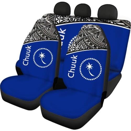 HUGSIDEA Chuuk Flag Print Car Seat Cover Auto Seat Accessories Polynesian Universal Car Protector Case for All Season