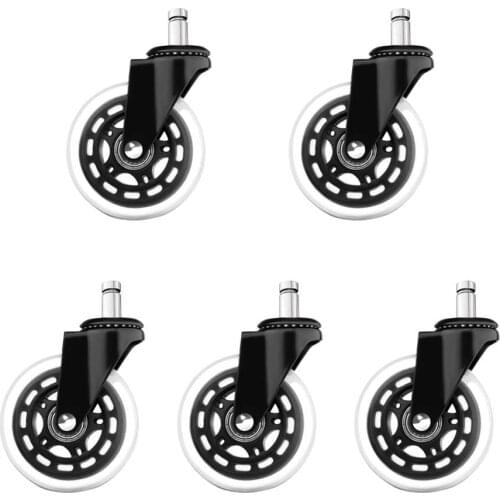 5PCS Office Chair Caster Wheel PU Caster Wheel Soft Safe Rollers Furniture Hardware Executive Chair Silence Wheel