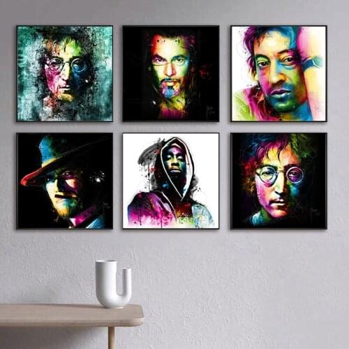 Colorful Watercolor Painting Creative Character Canvas Man Poster HD Printing Decoration Painting Office Home Decoration Picture